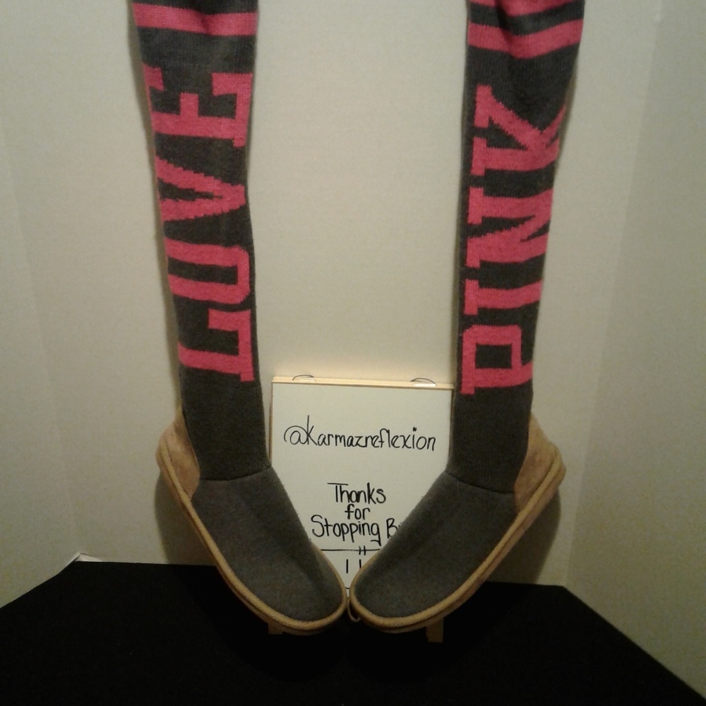 VS PINK Muk Luks Sweater Boots RARE